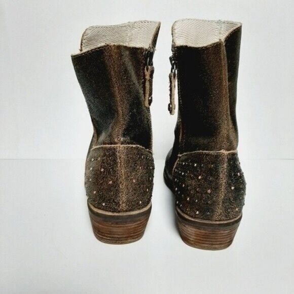 REEF Adora Studded Brown Leather Ankle Boots Sz 7 - Picture 7 of 12